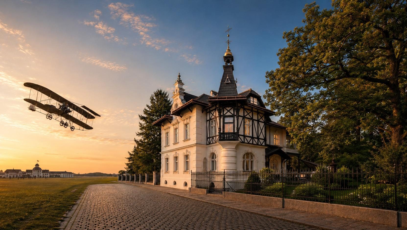 Villa mit Doppeldecker