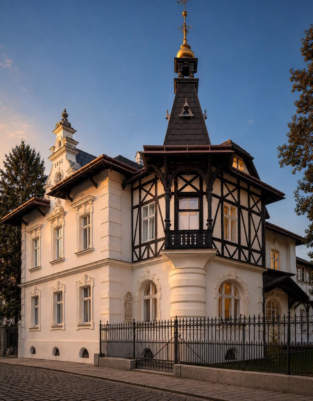 Turmfront der Villa
